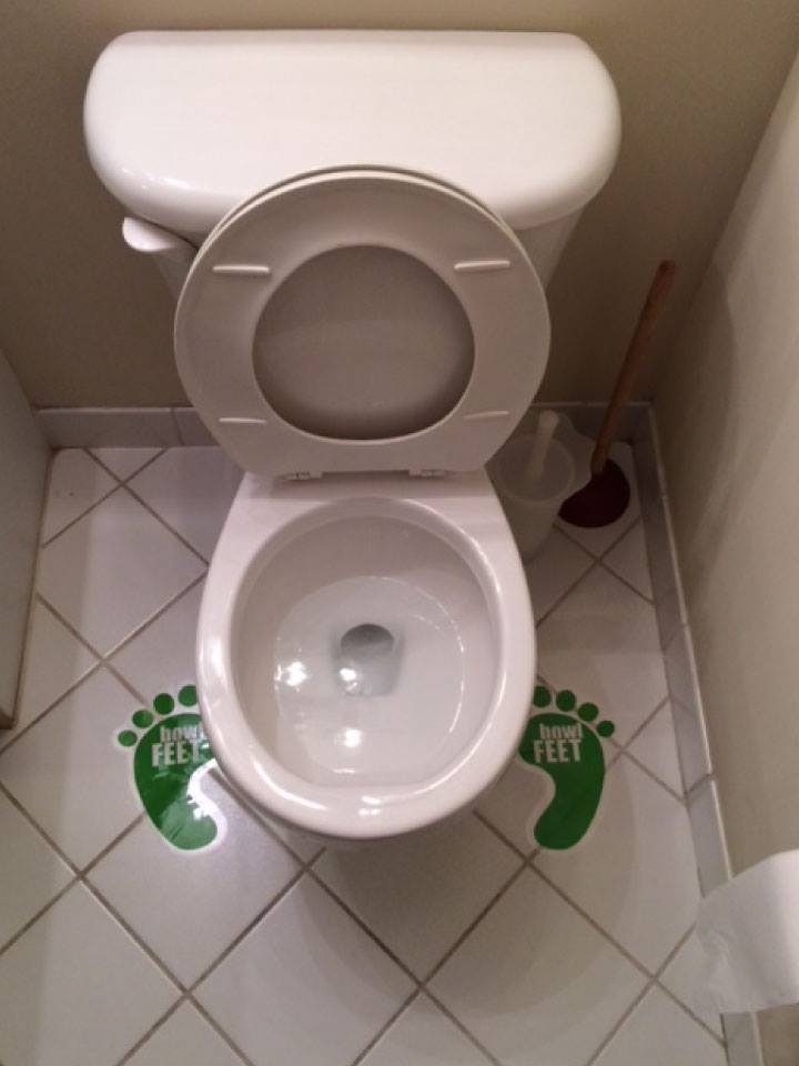 Bowl Feet installed around a toilet in a corner bathroom
