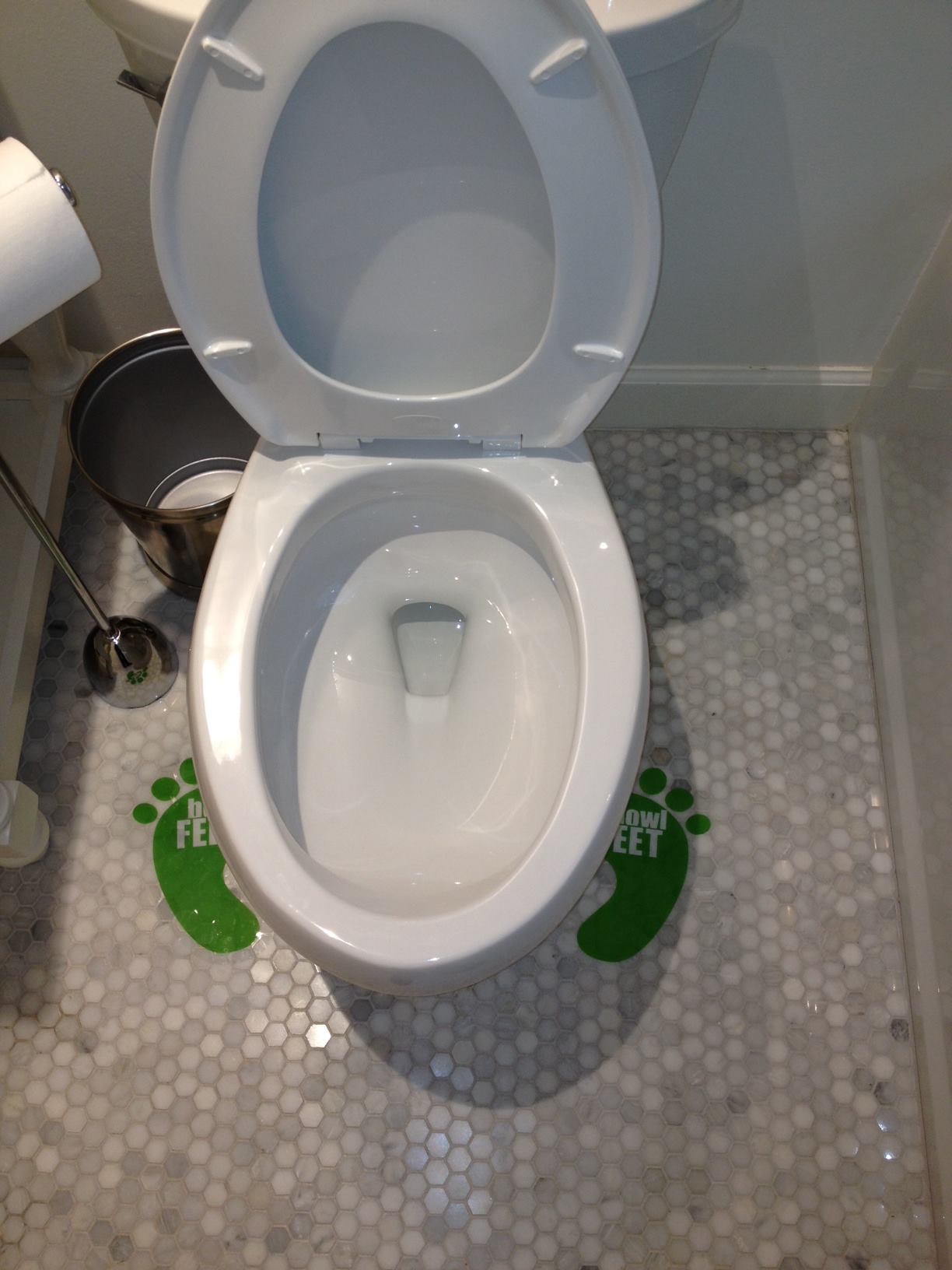 Bowl Feet installed beside a clean toilet